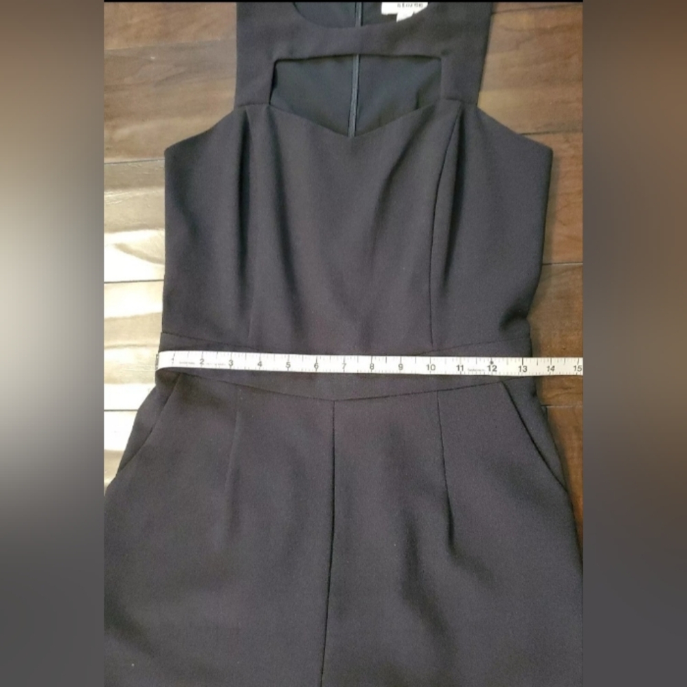Black Geometric Cut Out Storee Jumpsuit Onesie - Picture 5 of 7